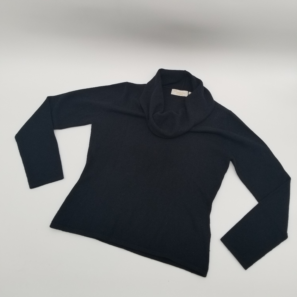 Mainbocher | Pure Cashmere Black Cowl Neck Sweater - M